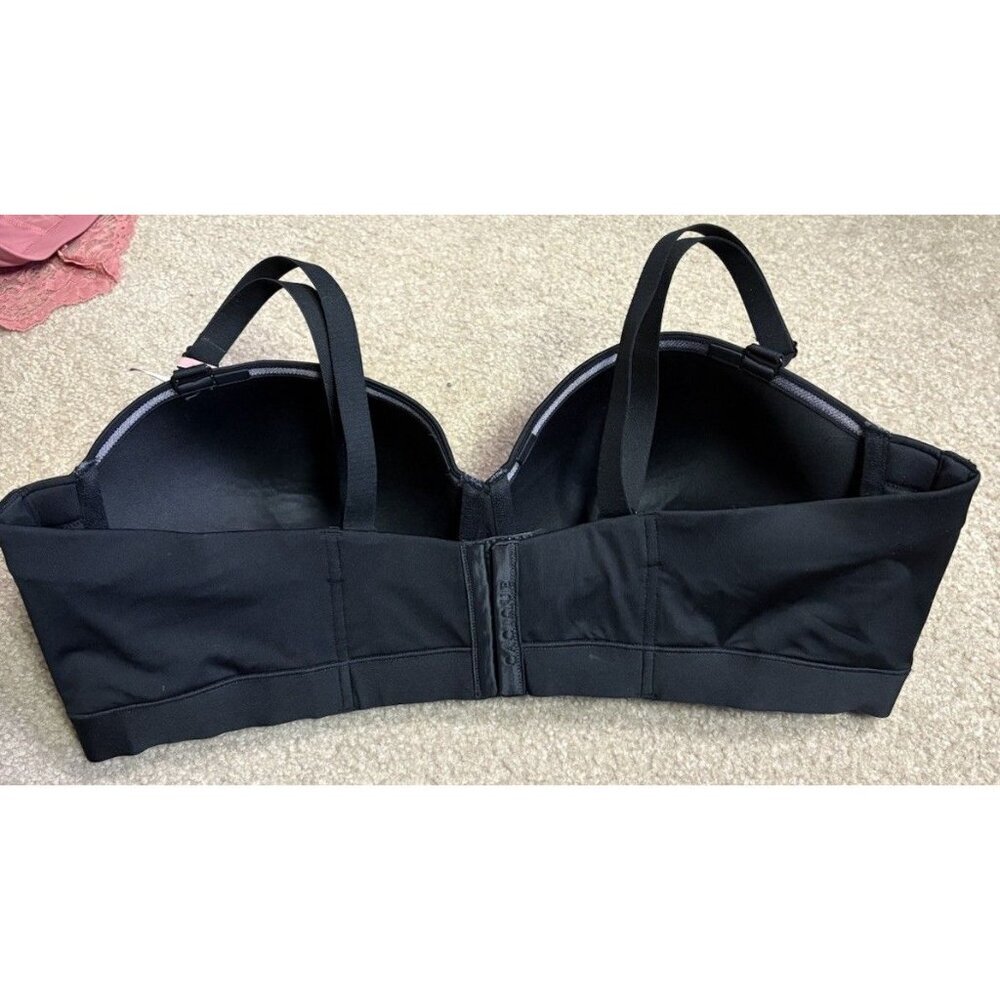 Cacique Strapless Boost Bra Womens 46DD Black Smooth Multi-Way Underwire Support - Picture 2 of 6